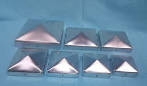 Wrought Iron 3 Inch Square Metal Fence Post Caps 1-3/8&quot; Black Gold Metal Triangle