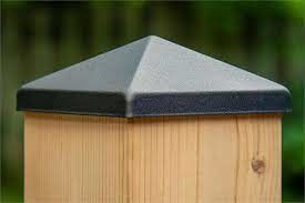 Wrought Iron 3 Inch Square Metal Fence Post Caps 1-3/8&quot; Black Gold Metal Triangle