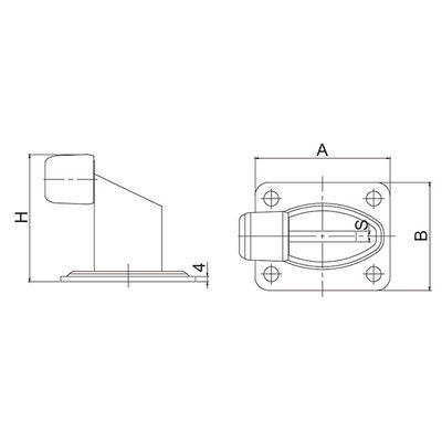 35mm High Centre Driveway Gate Stopper Plate Bottom Sliding Gate Stop
