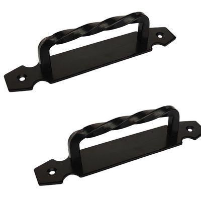 Large Twisted Hand Door Pulls on Sturdy Back plate Barn door Hardware Gate Handle