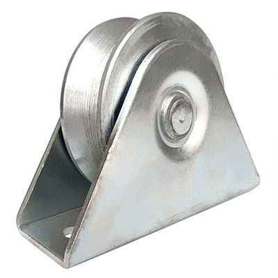 4inch 100mm v groove sliding gate wheel With Bracket Double Bearings Galvanized Steel