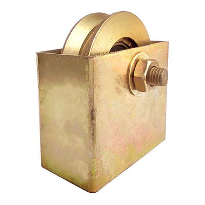 Y groove single bearing galvanized steel sliding gate wheel with exterior support box