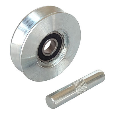 Various sizes V groove single bearing zinc plated sliding gate support wheel with fixing bolt