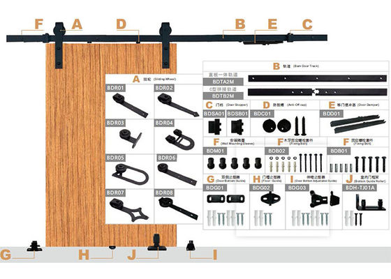 Sliding Barn door track and barn door hardware