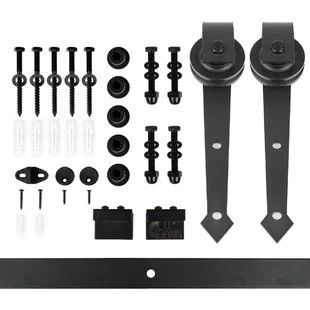 80kg Heavy Duty Sliding Closet Door Hardware Track Rail Kit System 6.6ft  Steel Arrow