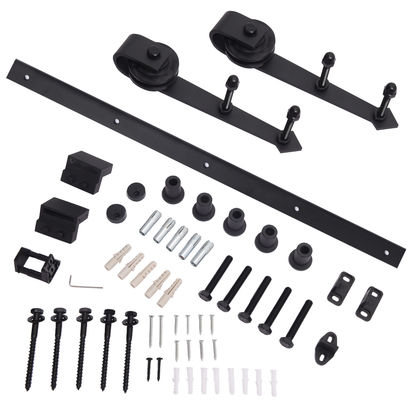 80kg Heavy Duty Sliding Closet Door Hardware Track Rail Kit System 6.6ft  Steel Arrow