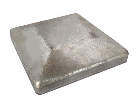 2&quot; 3&quot; Square Steel Post Cap Trapezoid Garden Fence Decoration Iron Metal Sliver