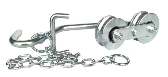 Ball Ball Bearing Banana Cableway Roller With Chain Heavy Duty Hardware