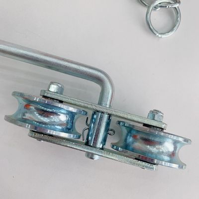 White Zinc Banana Cableway Rollers System With Chain  Heavy Duty Ball Bearing D64mm