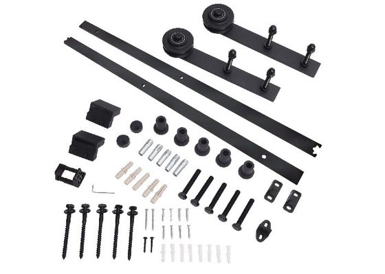 6.13kg 8ft 60 In Barn Door Hardware Industrial Hanging Door Rollers Straight Plate