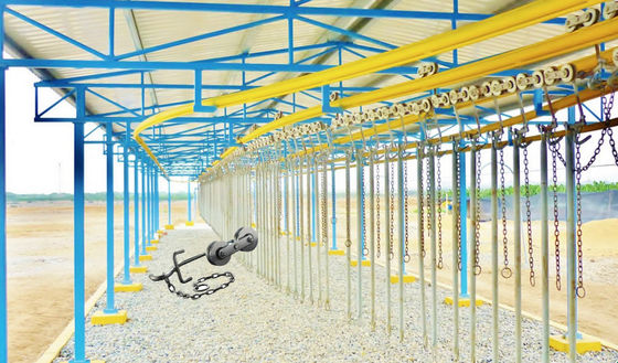 56mm-64mm Iron Steel Zinc Silver Cableway Banana Farm Trolley Roller Pulley