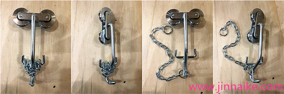 56mm-64mm Iron Steel Zinc Silver Cableway Banana Farm Trolley Roller Pulley
