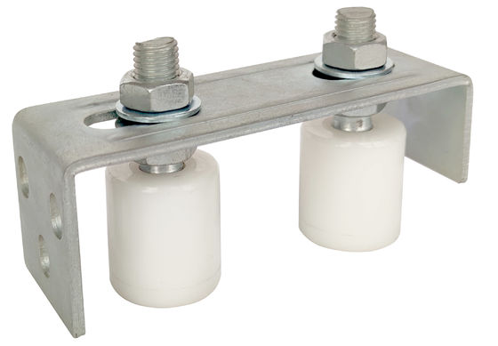 Dual Rollers Sliding Gate Guide Bracket L Rear Post Universal Heavy Duty Adjustable 64mm