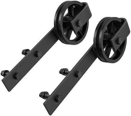 Wooden door Black  Interior  iron powder Diamond coated silde gate hardwares