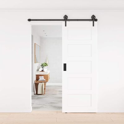 Wooden door Black  Interior  iron powder Diamond coated silde gate hardwares