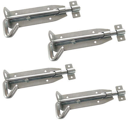 190mm Ss Sliding Door Bolt Zinc Silver Double Eye Pad  High Security