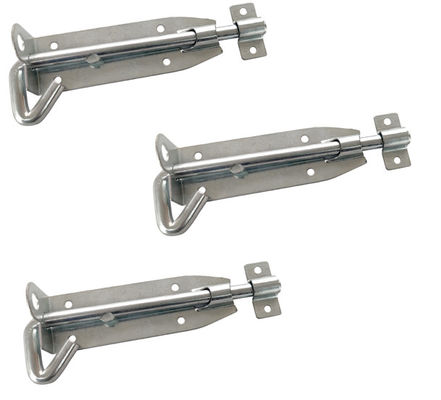 190mm Ss Sliding Door Bolt Zinc Silver Double Eye Pad  High Security