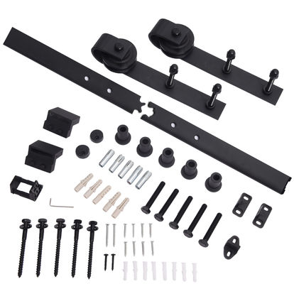 6.6FT Heavy Duty Bent Strap classic sliding barn door hardware kit