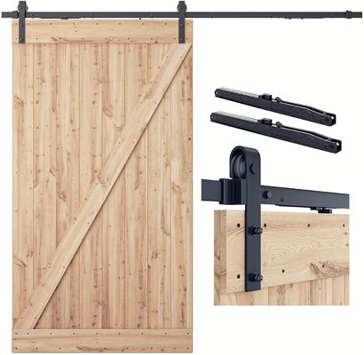 6.6FT Heavy Duty Bent Strap classic sliding barn door hardware kit