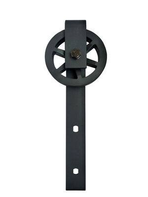 Single Strap Hangers Black Big Spoke Wheel Roller For Barn Door Hardware