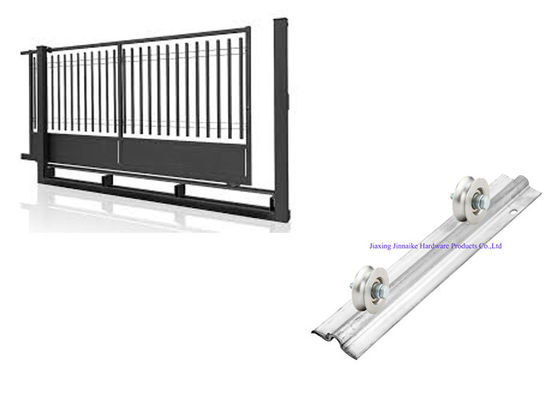 Iron Steel 4.72&quot; 120mm Sliding Gate Wheel Pulleys For Rolling Beam Doors With Trapezoidal Beams