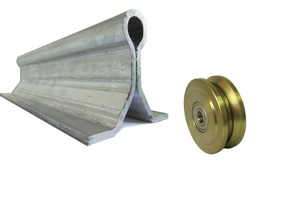 Metal Floor Bolt Down Sliding Gate Track Hardware And Wheels Embedded U Shape Groove