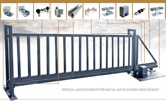 Steel White Zinc Plated Cantilever Gate System With Gear Rack 8 Wheels