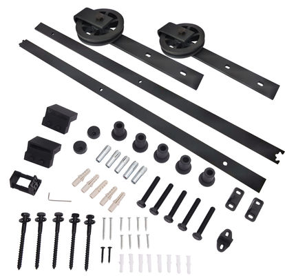 Barn Door Hardware Set Trolley Gate Wheel With 2 Meters Top Mount Tracks