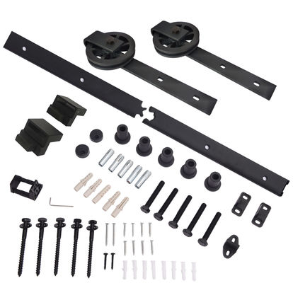 Barn Door Hardware Set Trolley Gate Wheel With 2 Meters Top Mount Tracks