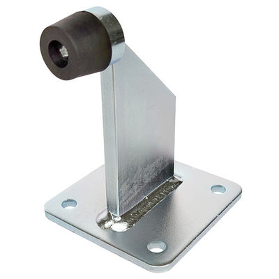 146mm Zinc Plated Steel Small Rubber Gate Stopper With Fixing Base Plate