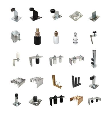 White Zinc Silver Welding  Gate Stoppers Adjustable Floor Mounted