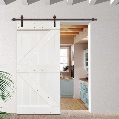 Interior Matte Black Sliding Barn Door Hardware 2 Meters