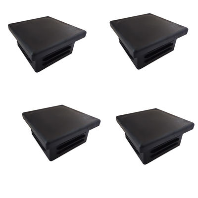 Square Tube Aluminum Fence Post Caps 4&quot; 2&quot; Black Plastic Top