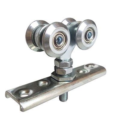 White Zinc 4 Wheels Sliding Hanging Door Rollers Steel Q235