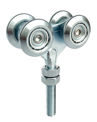 White Zinc 4 Wheels Sliding Hanging Door Rollers Steel Q235