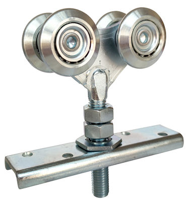 White Zinc 4 Wheels Sliding Hanging Door Rollers Steel Q235