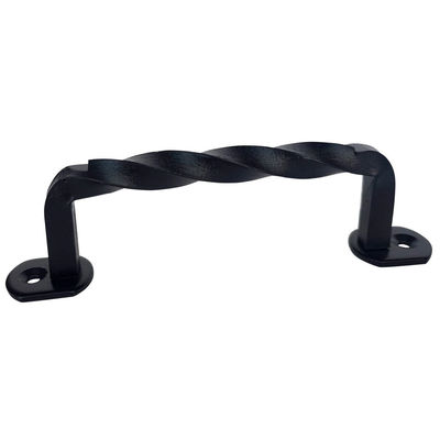 Black Door Gate Twisted Cabinet Pull Handle 5 Inch Steel Electrophoresis
