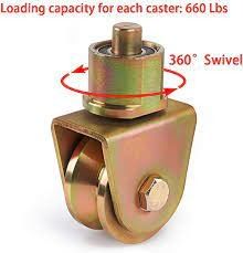 2 Inches Sliding Gate Wheel V Groove With 360 Degree Rotational Stem