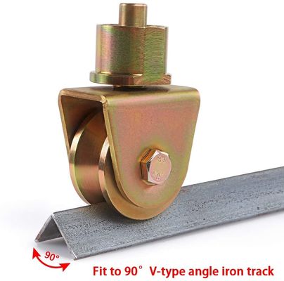 2 Inches Sliding Gate Wheel V Groove With 360 Degree Rotational Stem