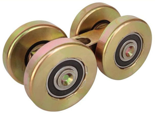 48mm Steel Yellow Zinc Folding Door Roller With One Central Hole Block