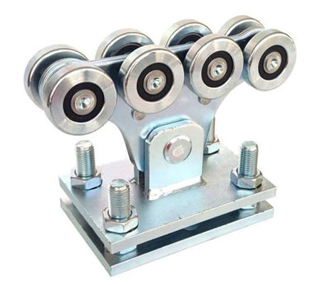 48mm White GI Steel 8 Cantilever Gate Wheel With Adjustable Plate