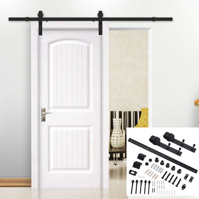 Matte Black Steel Sliding Barn Door Hardware Wall Mounted