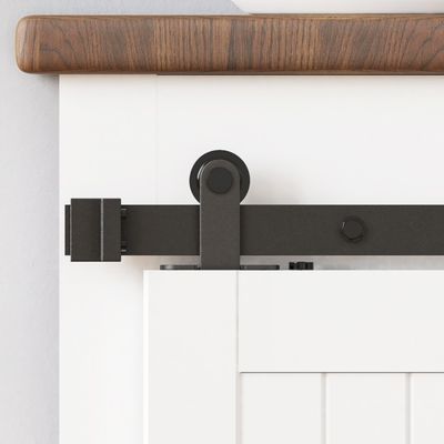 Super Mini Top Mount Mini Barn Door Hardware Kit Black