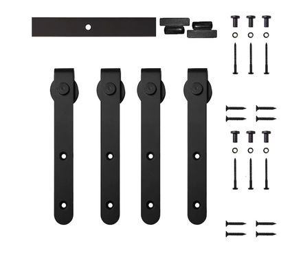 Black Powder Coated Cabinet Mini Barn Door Hardware Kit For Double Door