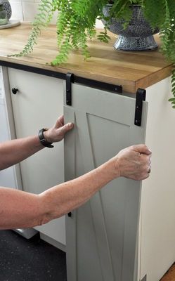 6 Ft Solid Steel Mini Barn Door Hardware Kit For Double Furniture Wood Doors