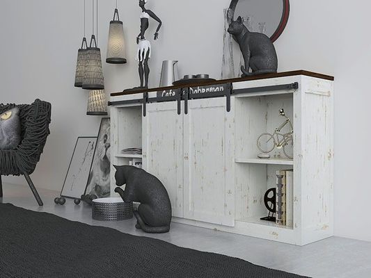 Cabinet Mini Barn Door Hardware Kit For Double Wood Doors