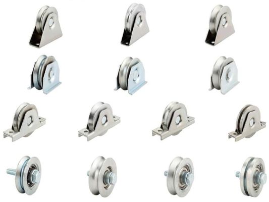 White Zinc Plated Y U V Groove Sliding Wheel For Bottom Sliding Gate
