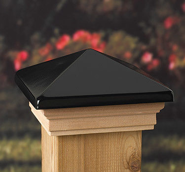 Black Matte Finish Powder Pyramid Post Caps For Wood Post Fence