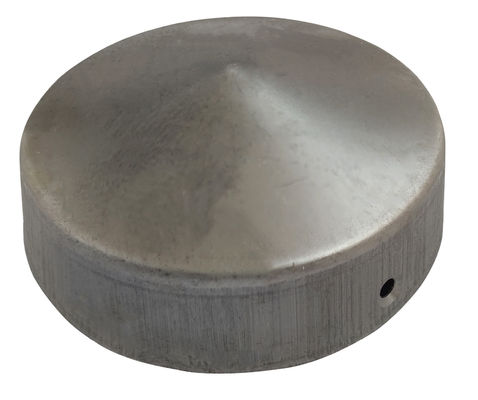 Round Pyramid Post Cap With Flanges Dia 2 Inches Black Steel Finish