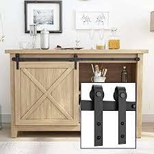 6-Foot Super Mini black powder coated Barn Door Hardware Kits